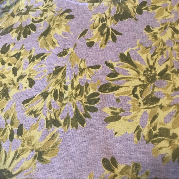 J. Crew Sweatshirt Small Floral Gray Yellow Cotton Crewneck Pull over - Picture 6 of 8